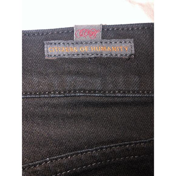 Low Rise Flare Citizens of Humanity Black Jeans Size 27 Bootcut Stretch Goth - Picture 9 of 9